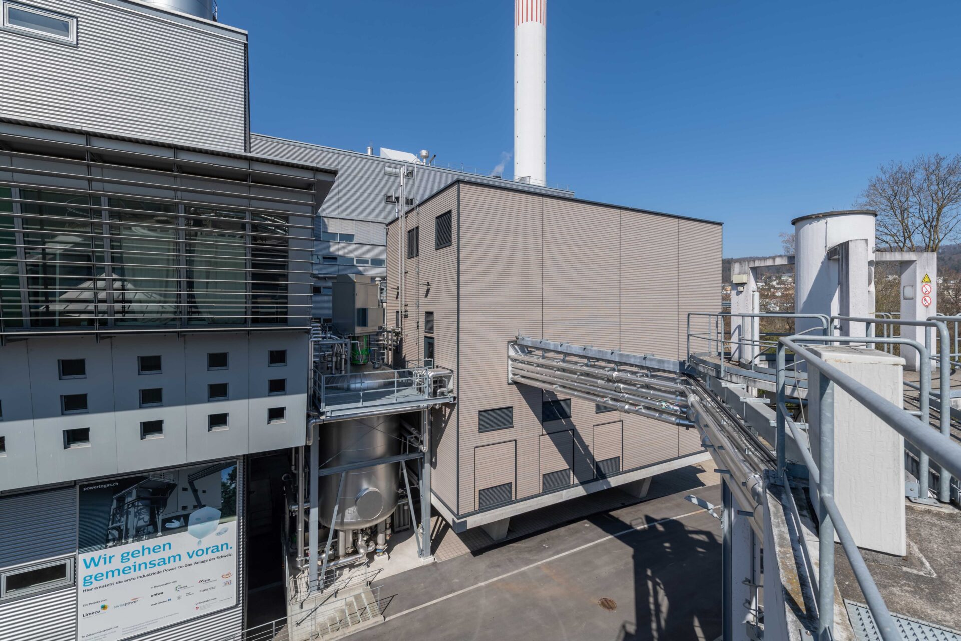 Aussenansicht der Limeco-Power-to-Gas-Anlage